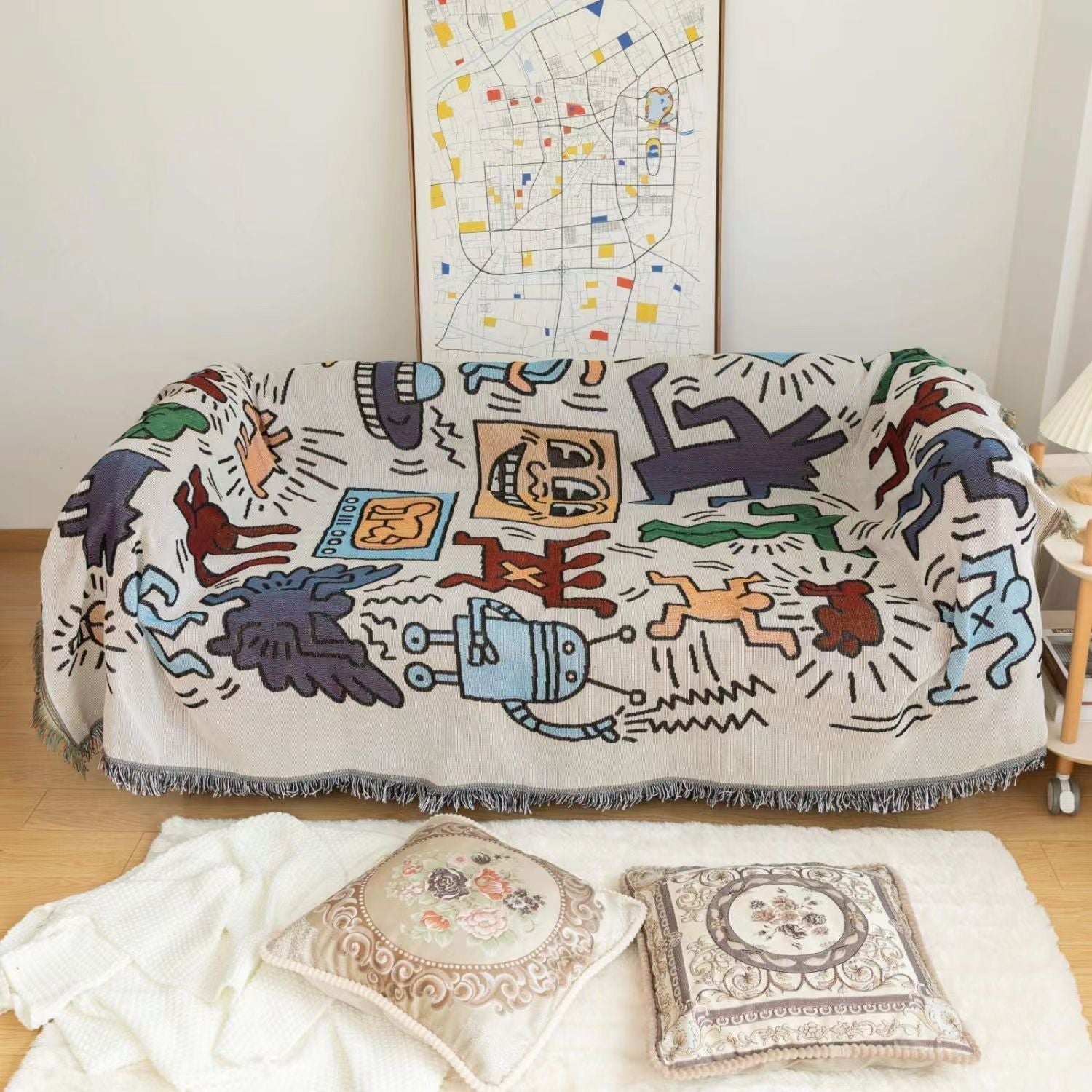 Keith Haring pusselfilt för mysig komfort