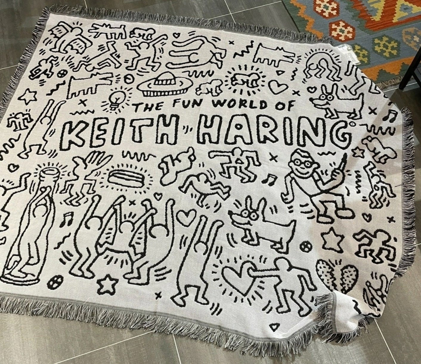 Keith Haring pusselfilt för mysig komfort