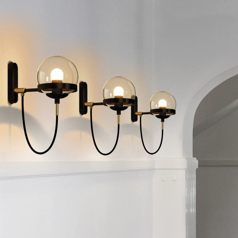 Stilig Design Vägg Sänglampa med Glasbollskärm