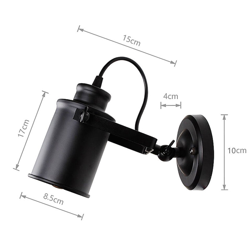 Vintage Industriell Väggen Sänglampa med Metallstruktur