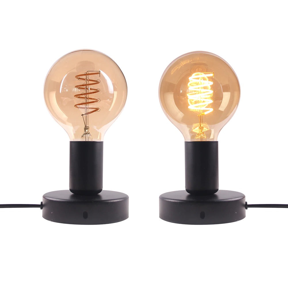 Retro Edison Sängbordslampa med Aluminiumkropp och Vintage Stil