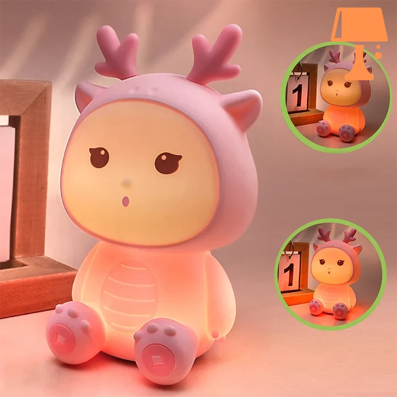 ReindeerGlow - Charmig halv-mänsklig, halv-ren-nattlampa för barnrum