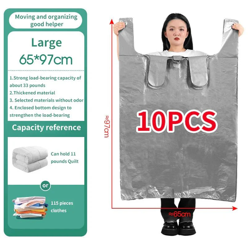 Stort volymförvaringspåsar - slitstark HDPE-skydd för kläder, leksaker och tvätt