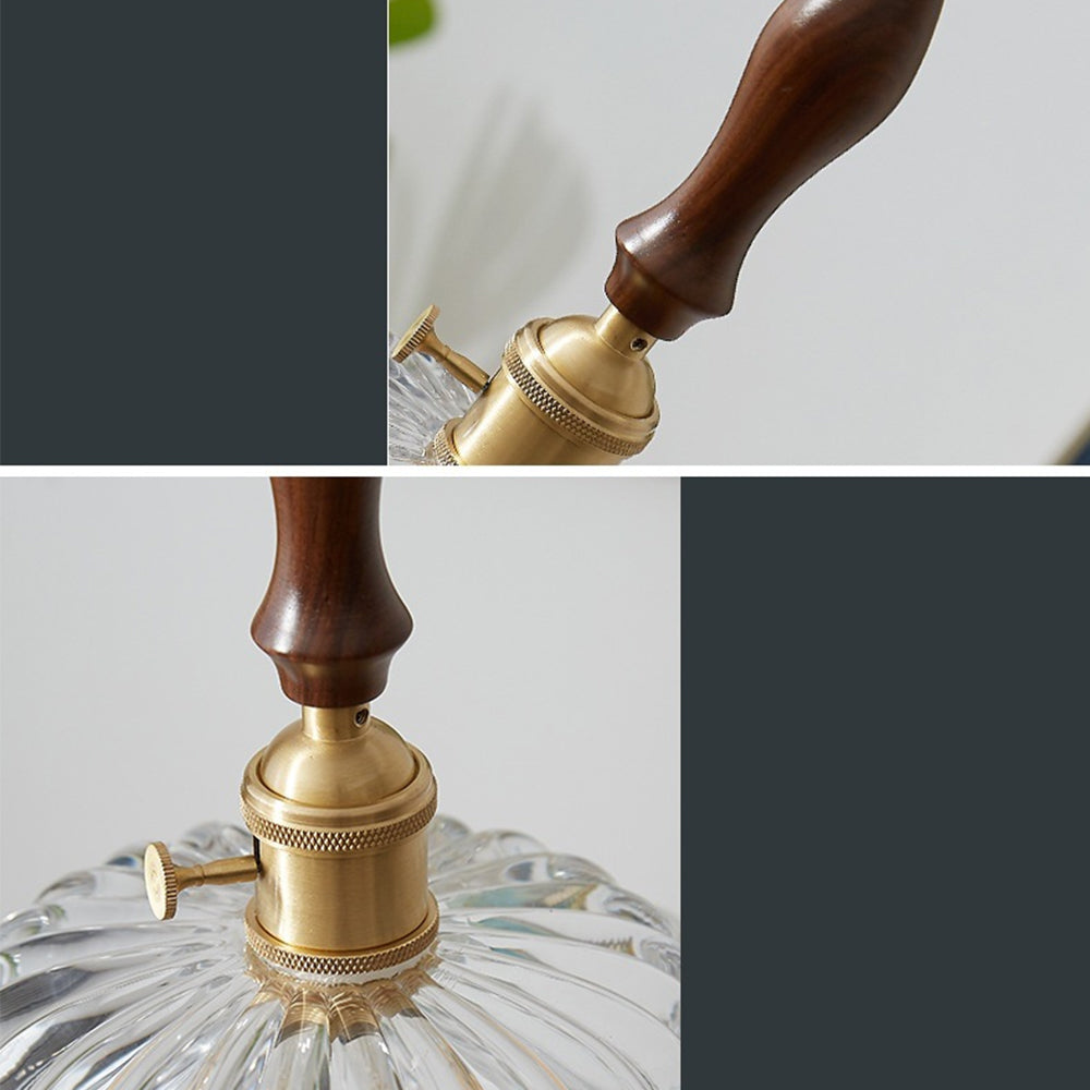 Modern Kopparhänglampa med Trähandtag