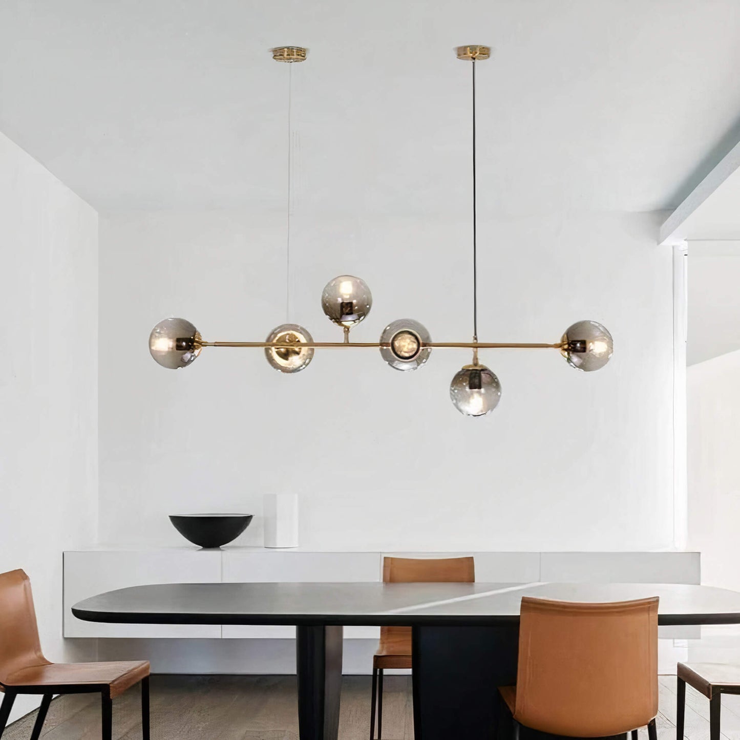 London Loft Bubble Chandelier – Minimalist Glas Glob Pendel Ljuskälla