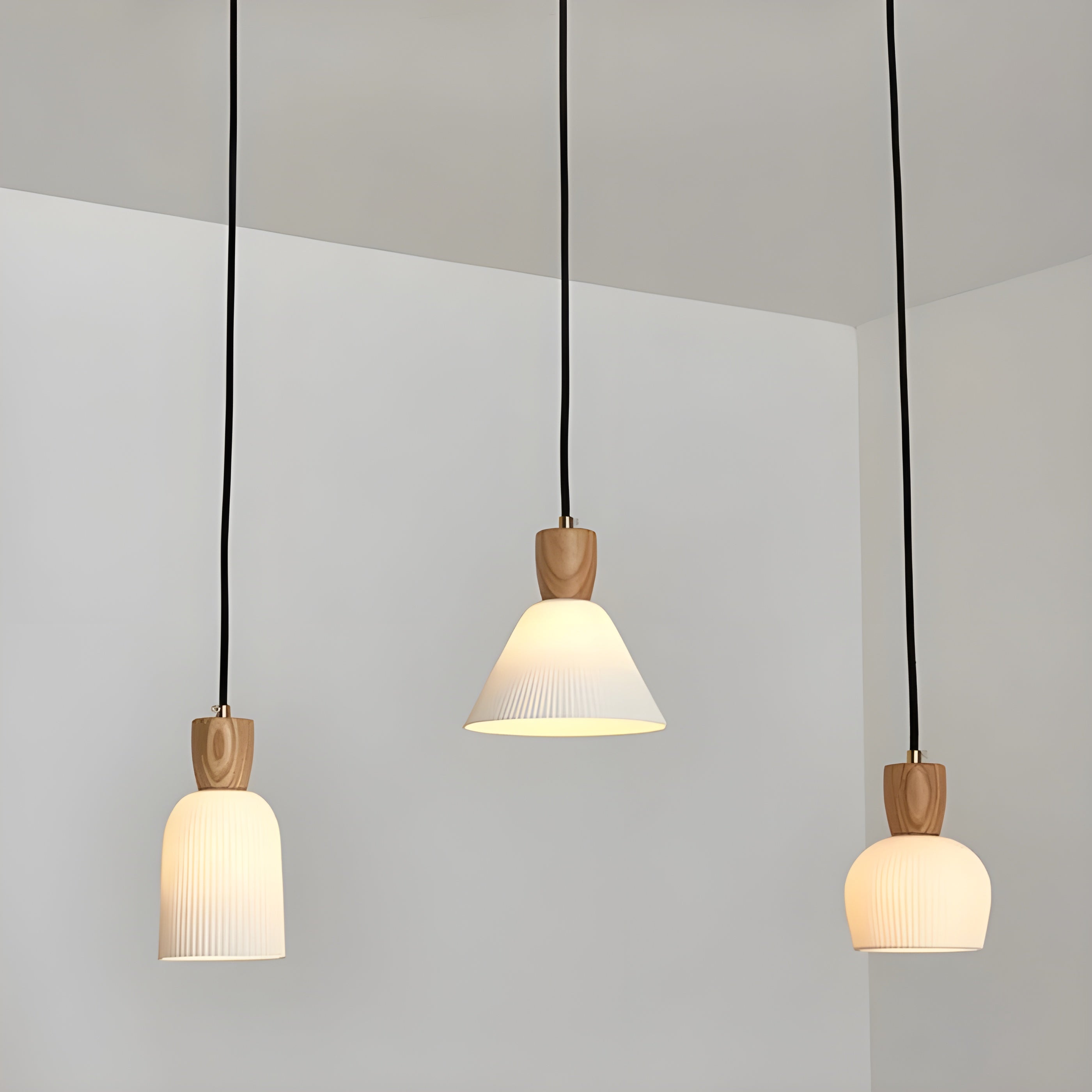 SereniGlow Light - Keramisk Japansk LED Pendellampa