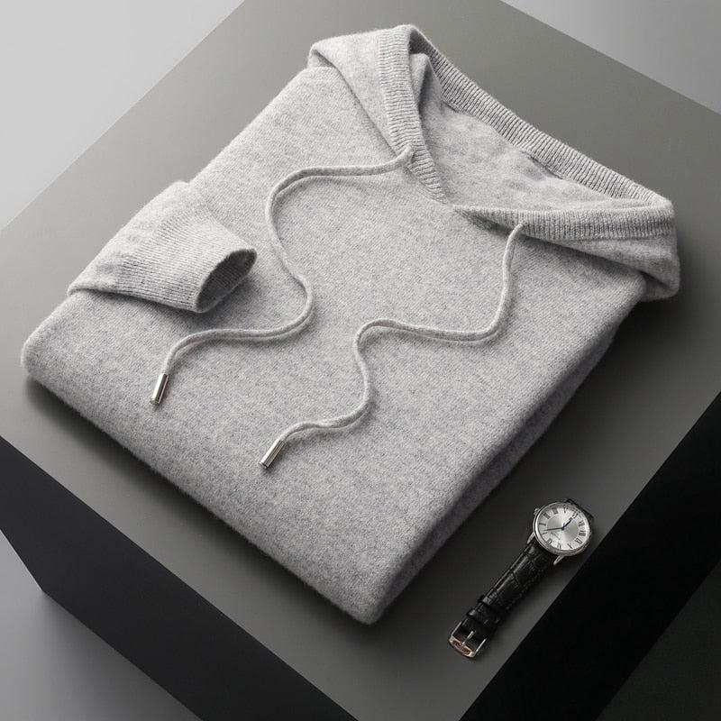 Merinoull Hoodie för Män med Mjuk Finish