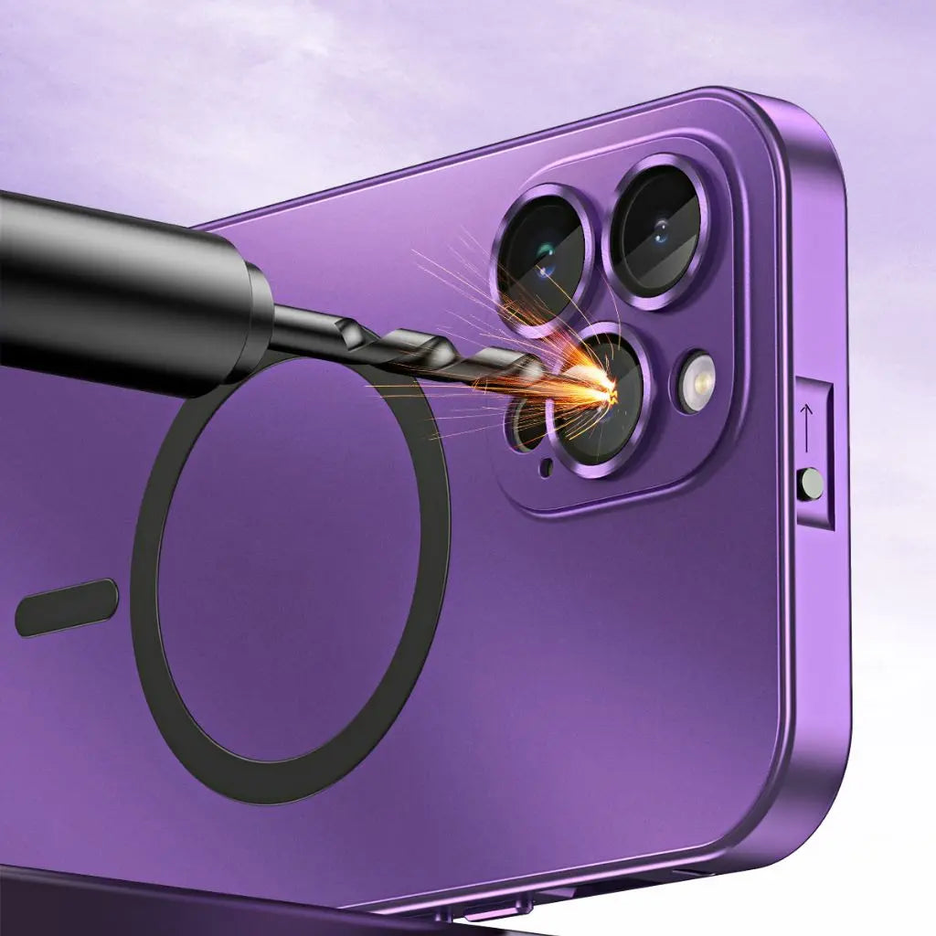 Telefonfodral Magnetiskt Metall MagSafe Kompatibelt Omslag