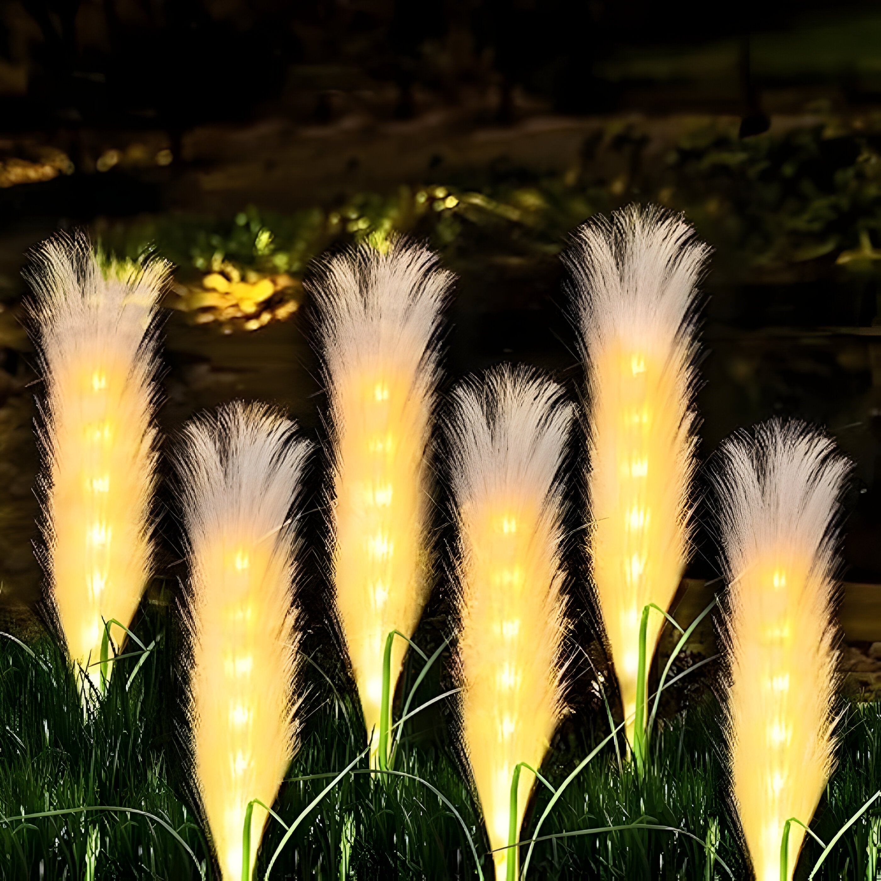 AuroraStalk Light – Solar fiber bulrush utomhuslampa