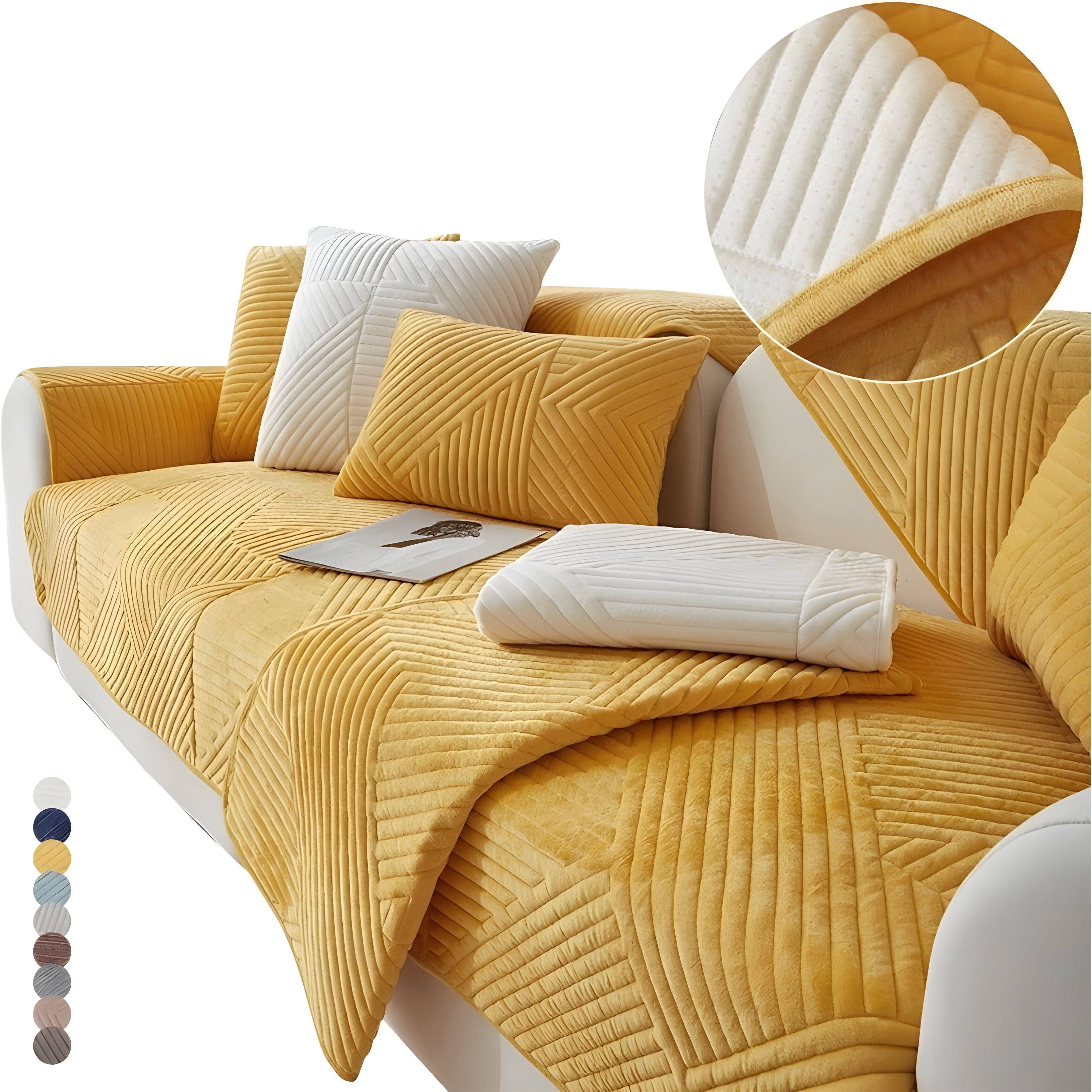 SofaGuard Deluxe – Modern Rutschfri Sammetsoffenduk för Vardagsrummet