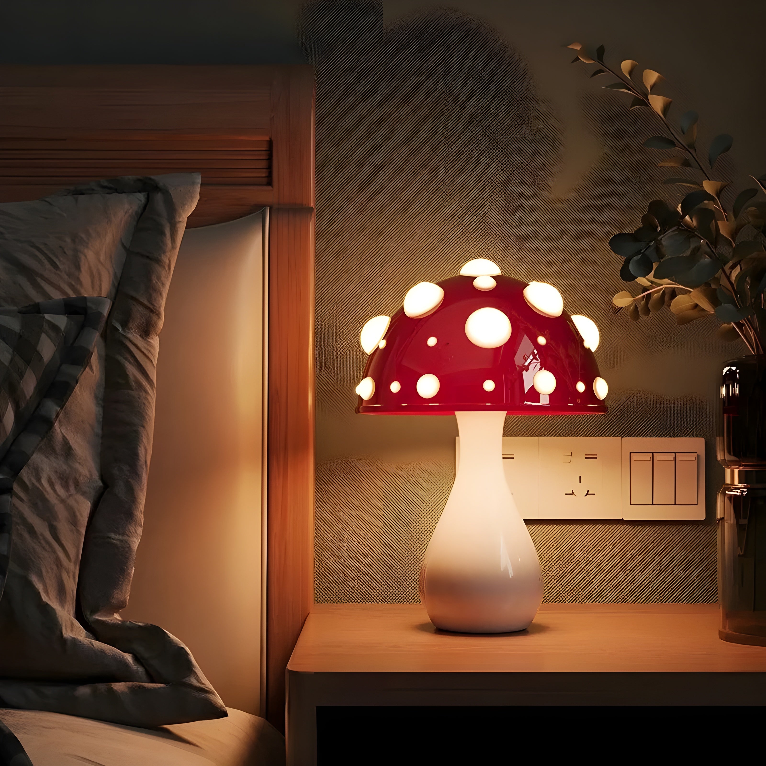 AmanitaDream Lampa - Amanita Svamp LED Vägglampa