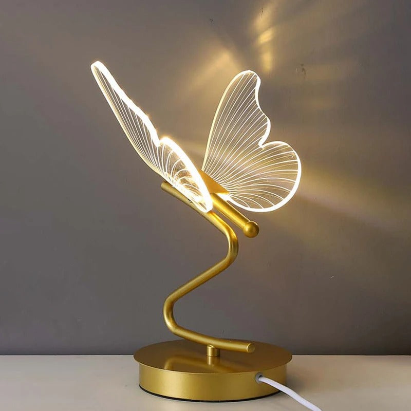 LichtVlinder - Lyxig Fjäril Bordslampa med LED Belysning