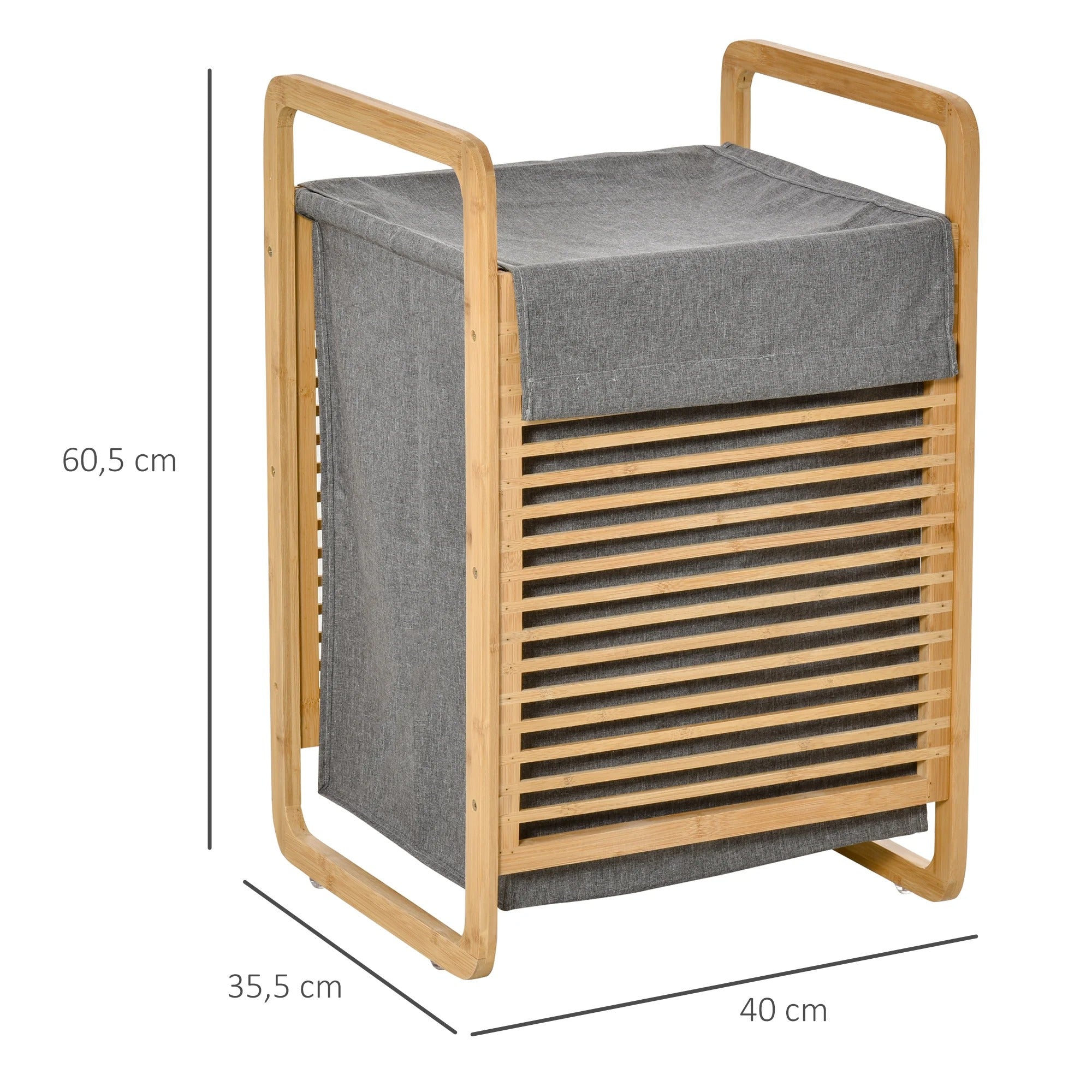 PureWeave Korg – Bärbar Tvättkorg Tillverkad av Bambu med Lock