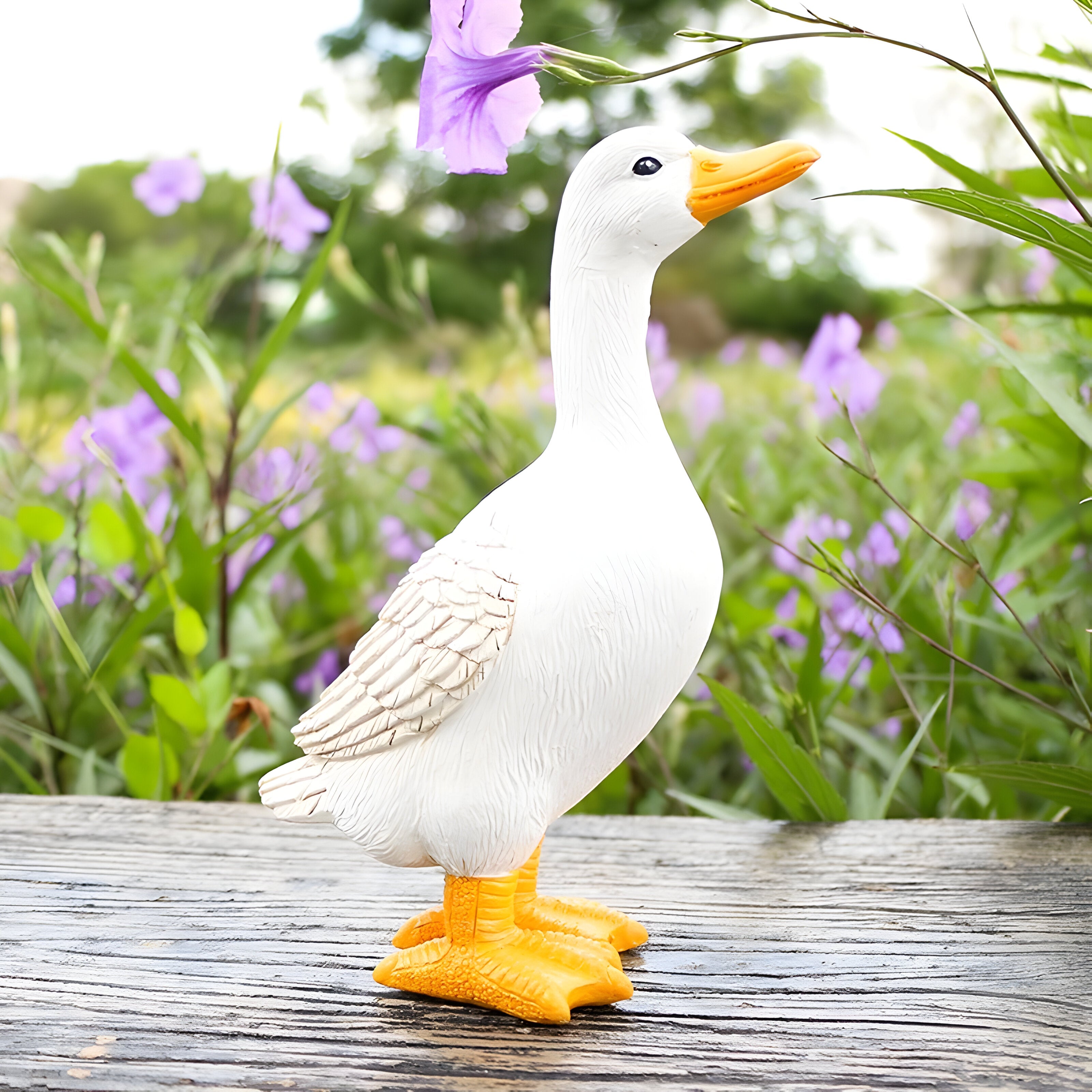 PuddlePals Skulptur – Lantstil Anka & Gås Figur