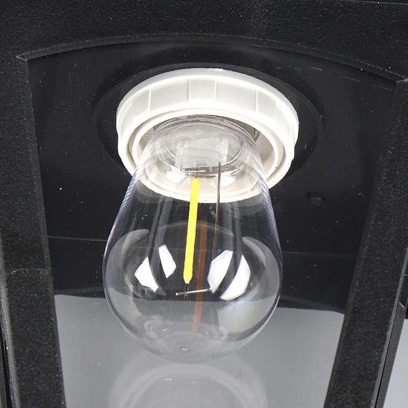 Utomhus Sol Vägglampa Svart Fackla