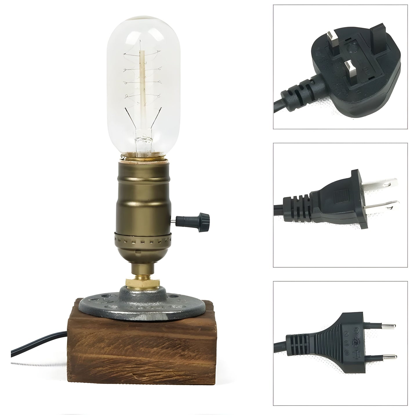 RetroGlow Lampa - Retro LED Bordslampa med Strömbrytare