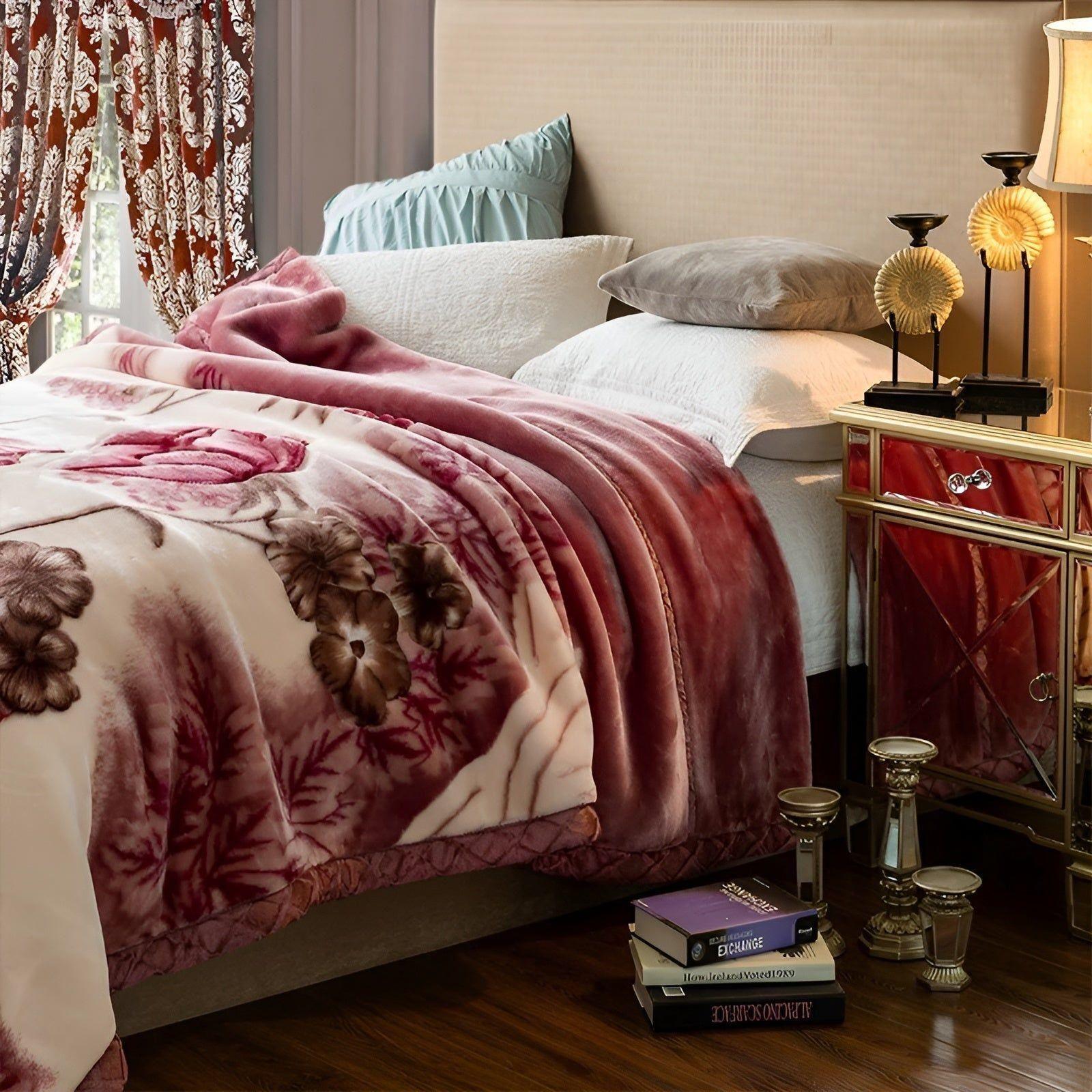 PlushDream Filt - Mjuk Fuskpäls Mikrofiber Dubbel Lager Plyschfilt