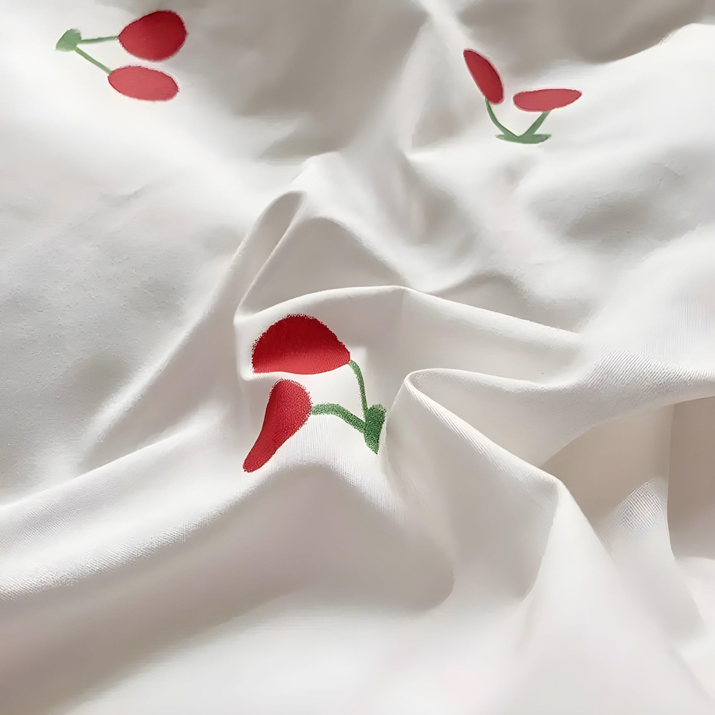 Röd Cherry Schackbräda Sängklädset För Flickor Pojkar Dubbelstorlek Flat Ark Duvet Täckande och Örngott Mjuk Säng Linne Hem Textil