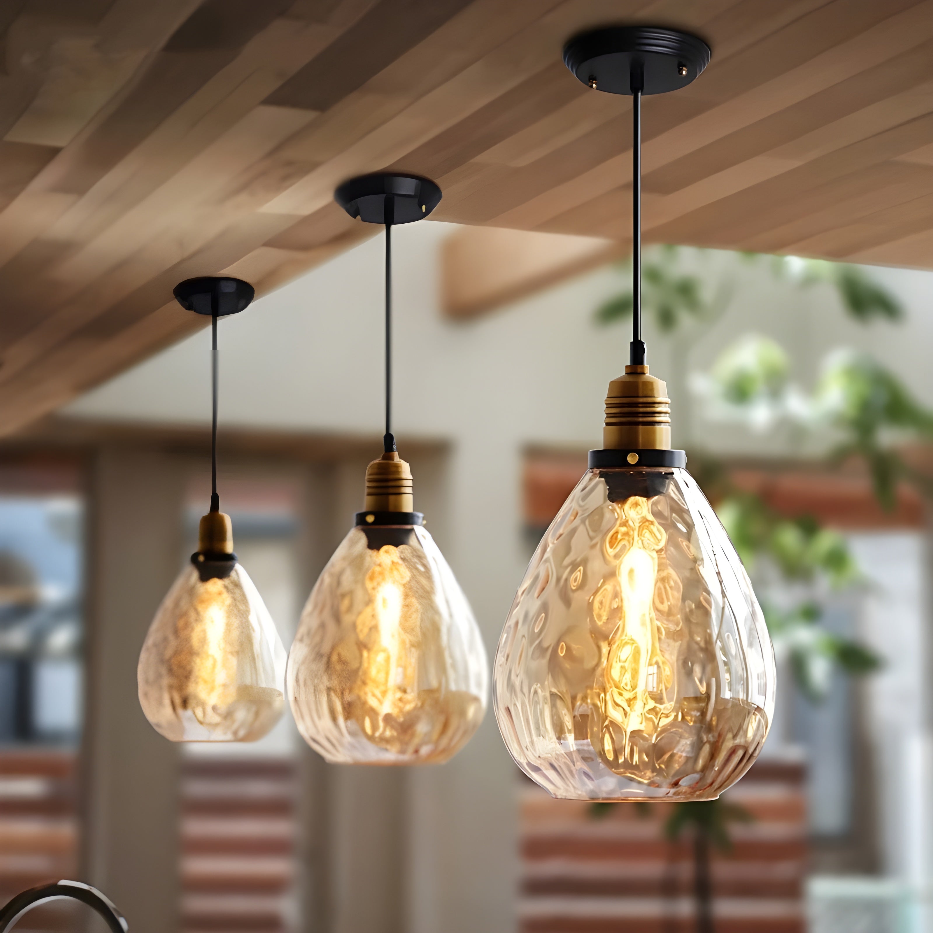 AmberLuxe Light – Industriell Loftstil LED Pendellampa