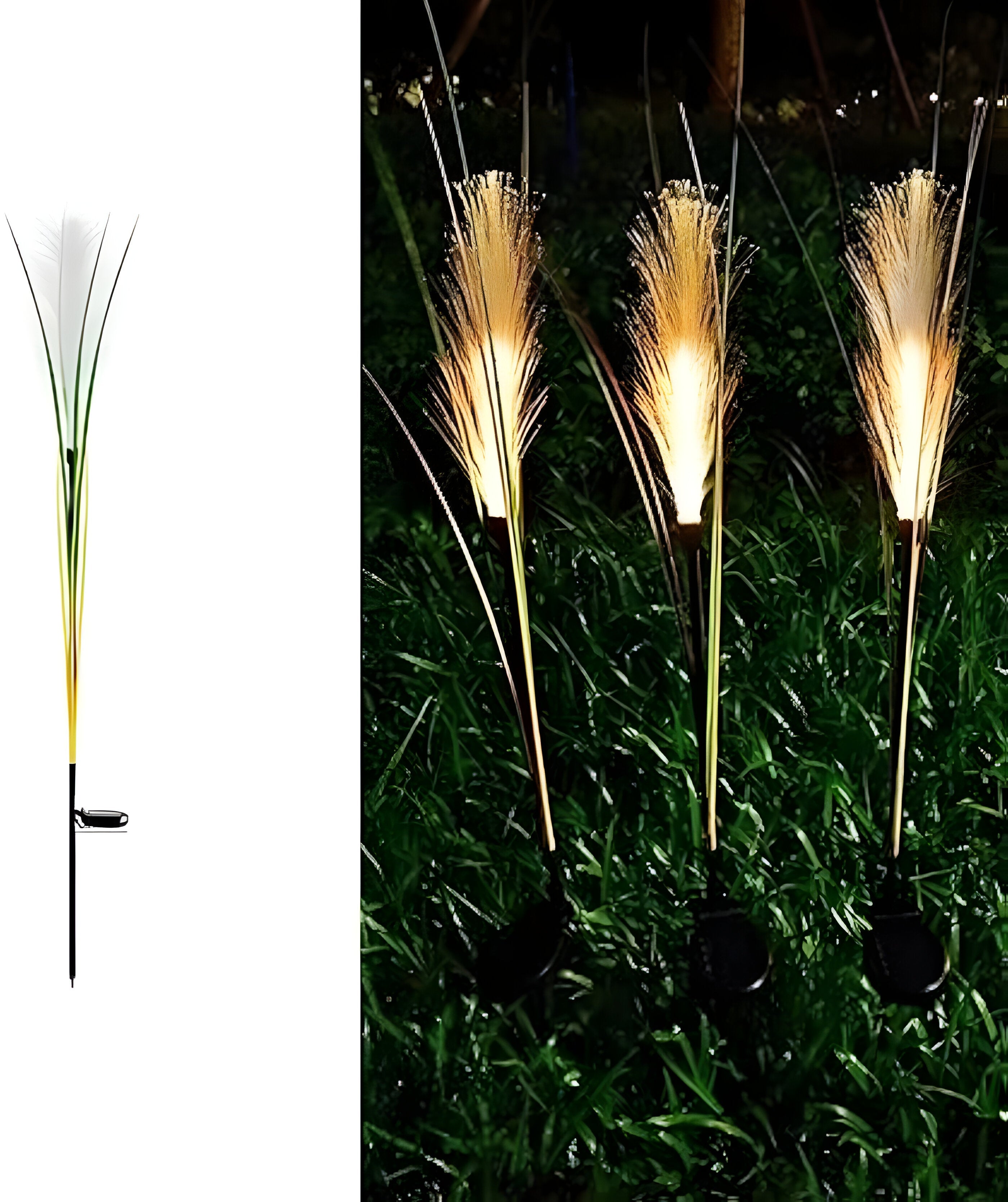 AuroraStalk Light – Solar fiber bulrush utomhuslampa
