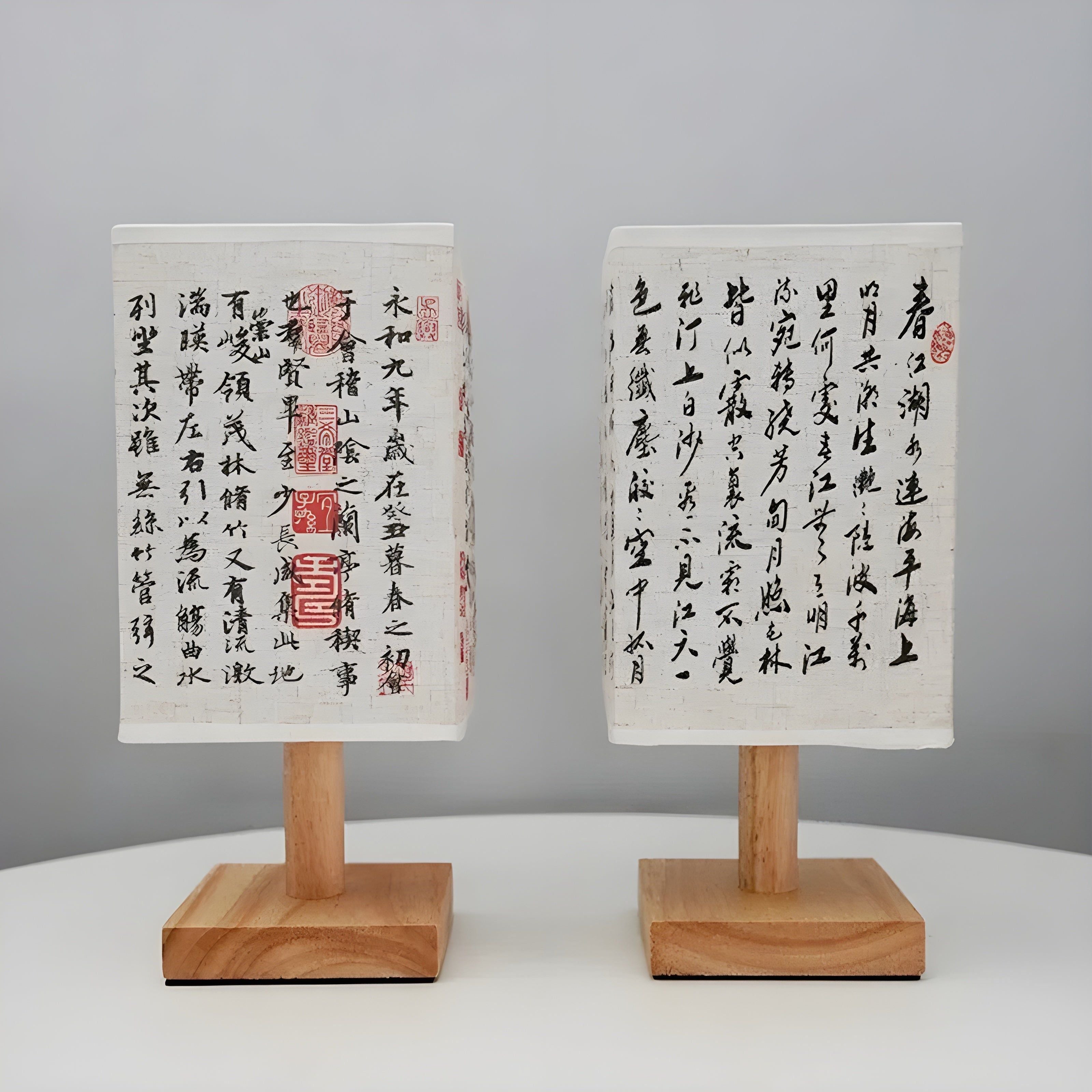 SerenityGlow Lampa - Modern Tyg LED Kinesisk Stil Bordslampa