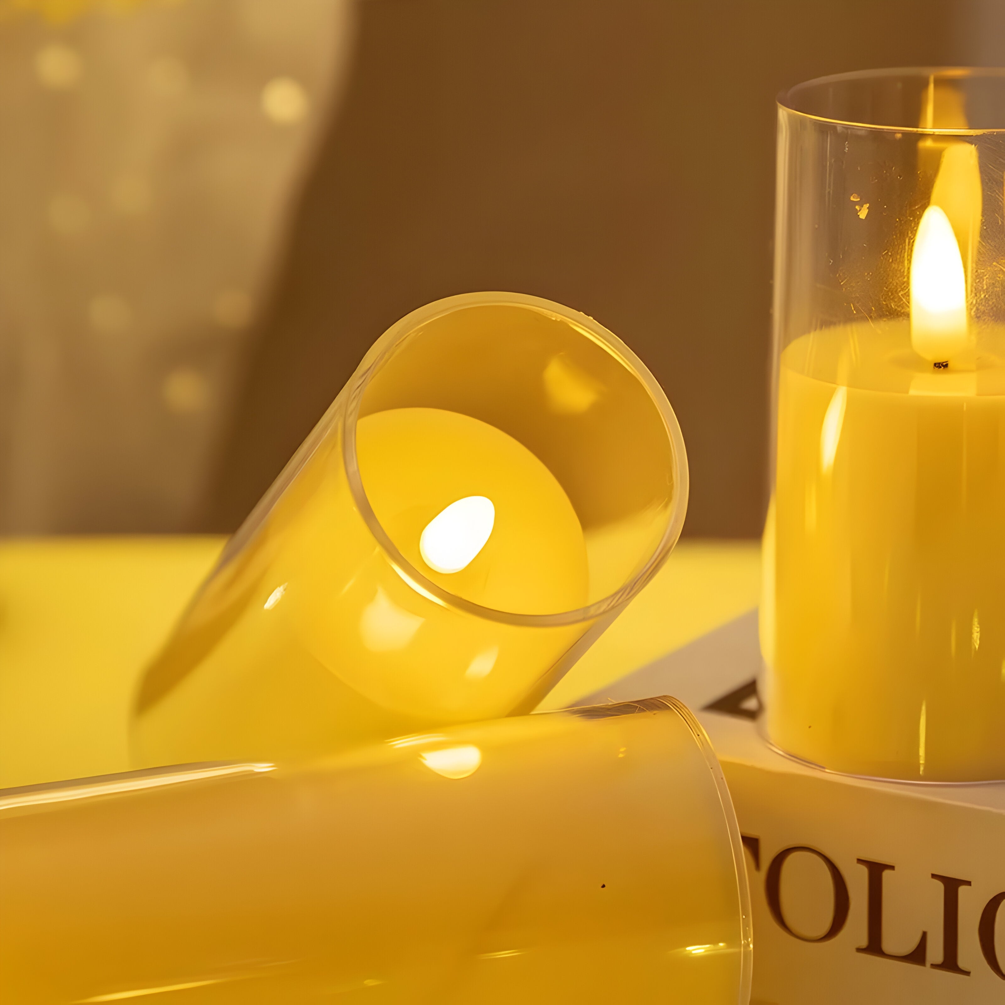 AmberFlicker Ljus - Akryl Flamslös LED-ljus