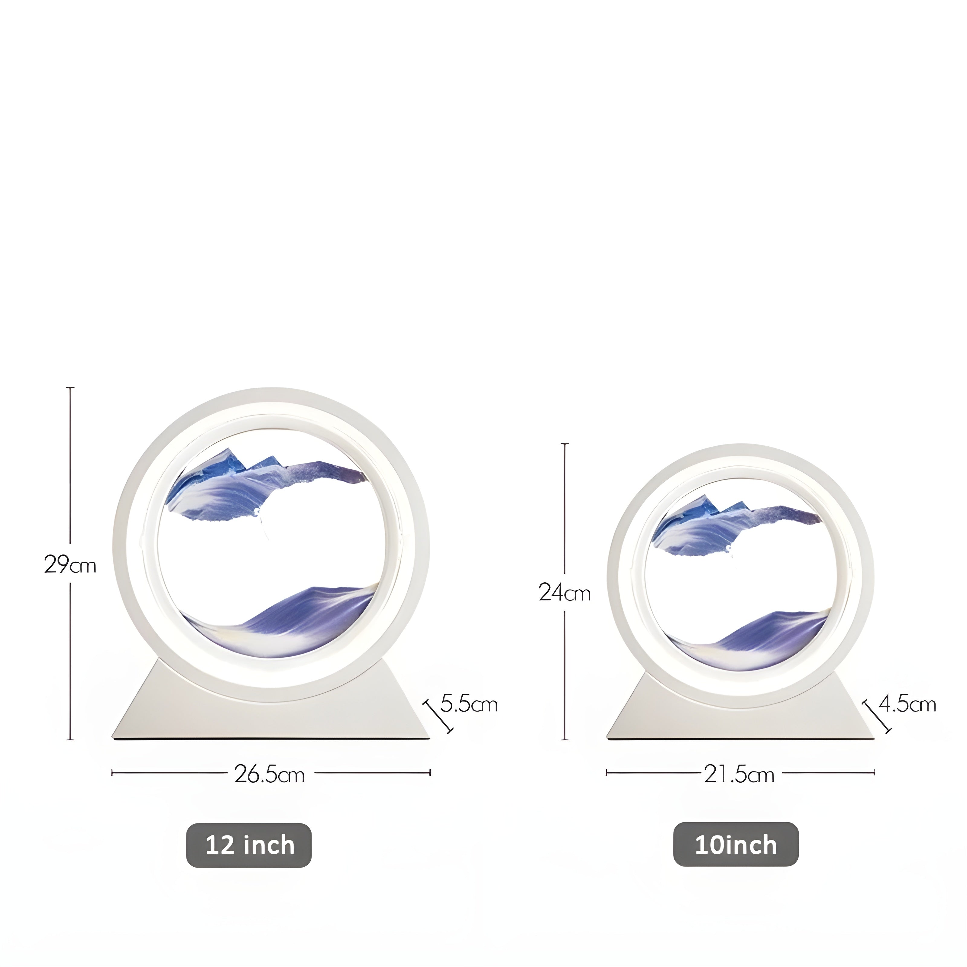 Sandbildslampa – LED-bordslampa med 3D sandmotiv | Avkopplande dekoration för vardagsrum och kontor