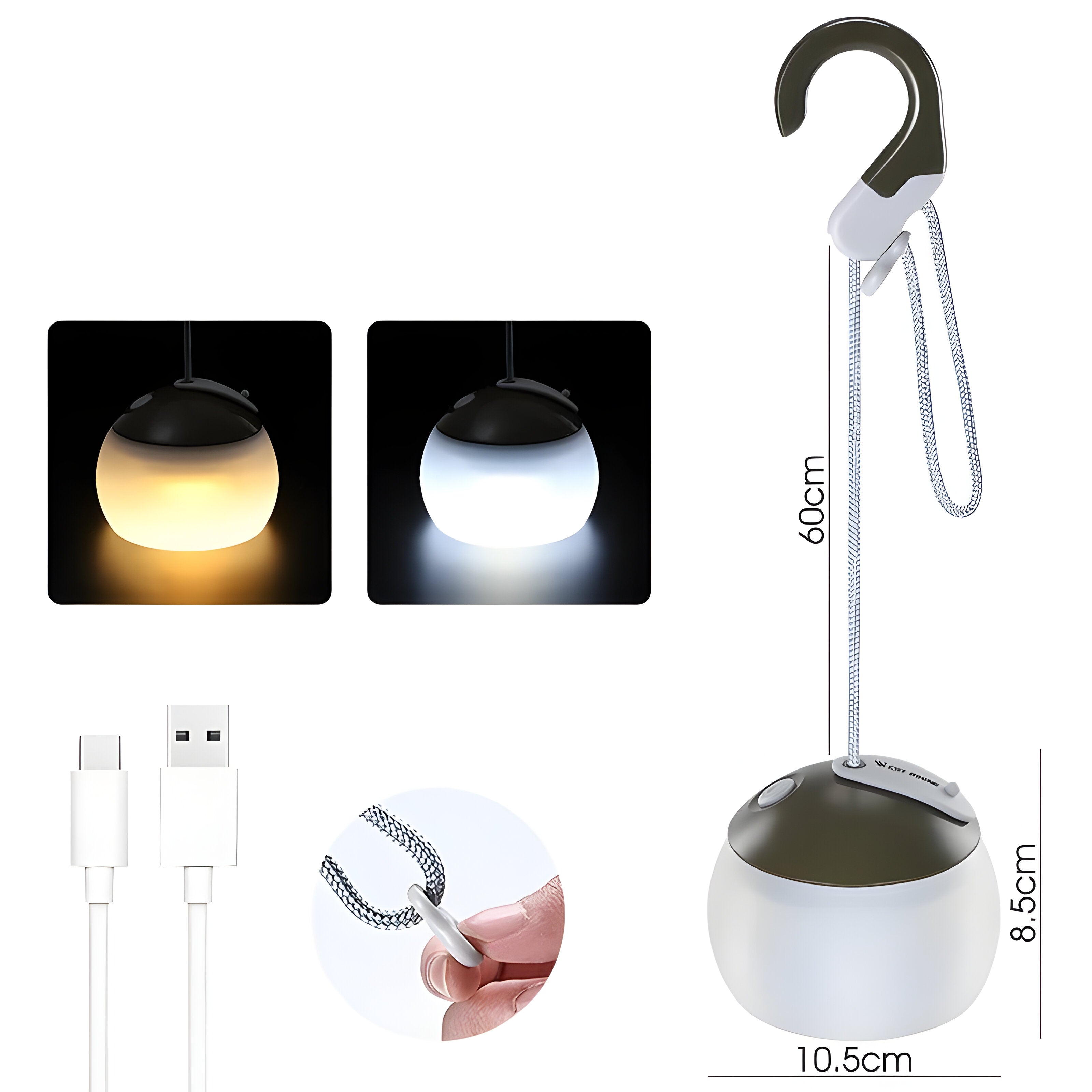 GlowTrek - LED-hänglampa, uppladdningsbar