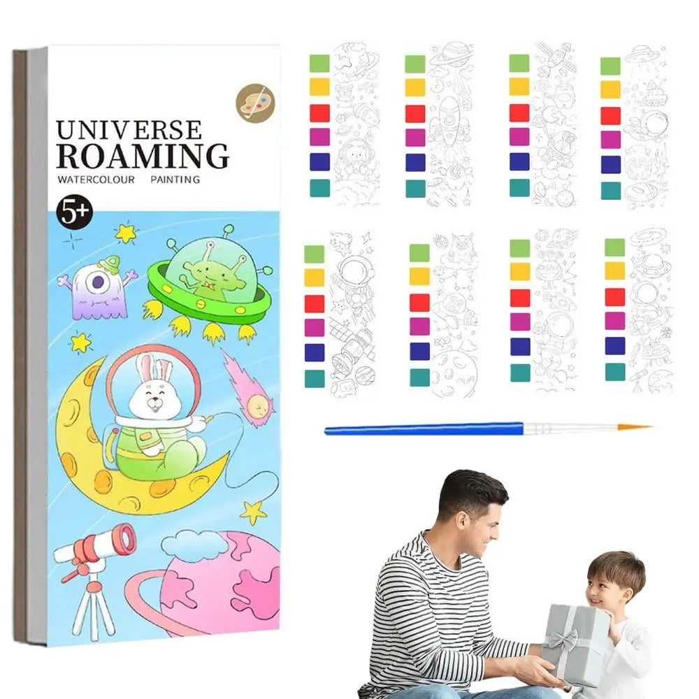 Färgbok med akvareller – Roligt med 6 färger