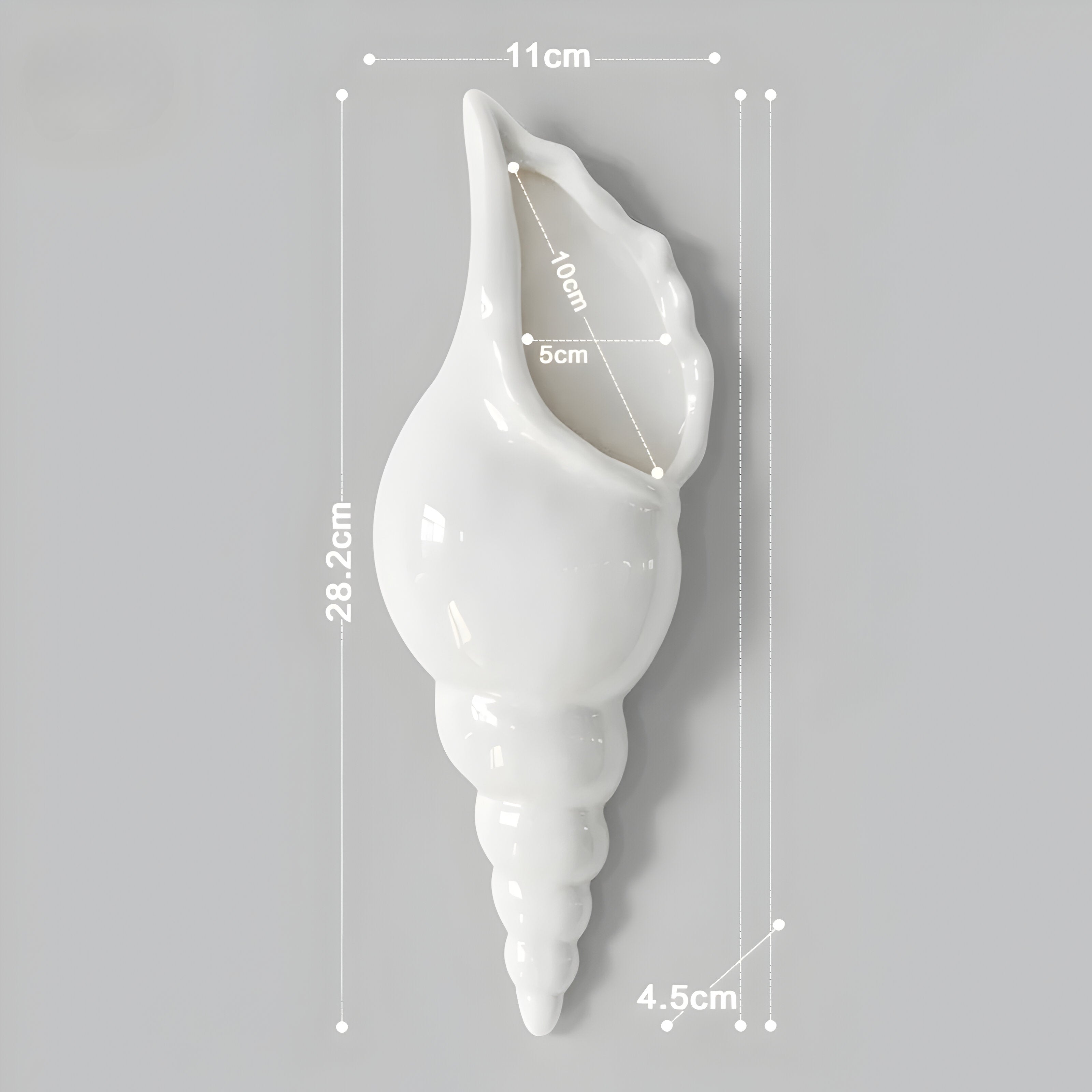 PearlShell Vas - Modern Vit Keramisk Snäcka Blomvas