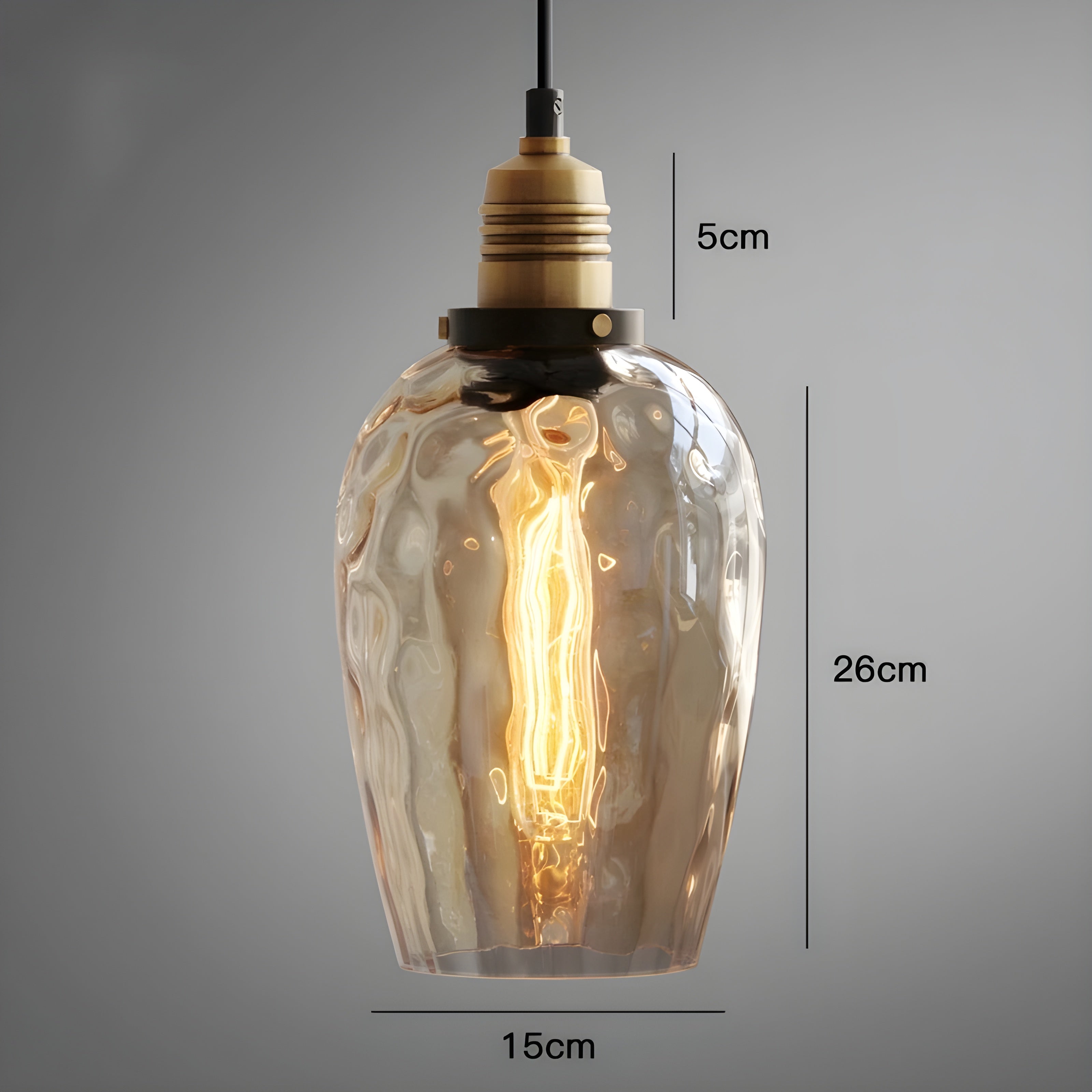 AmberLuxe Light – Industriell Loftstil LED Pendellampa