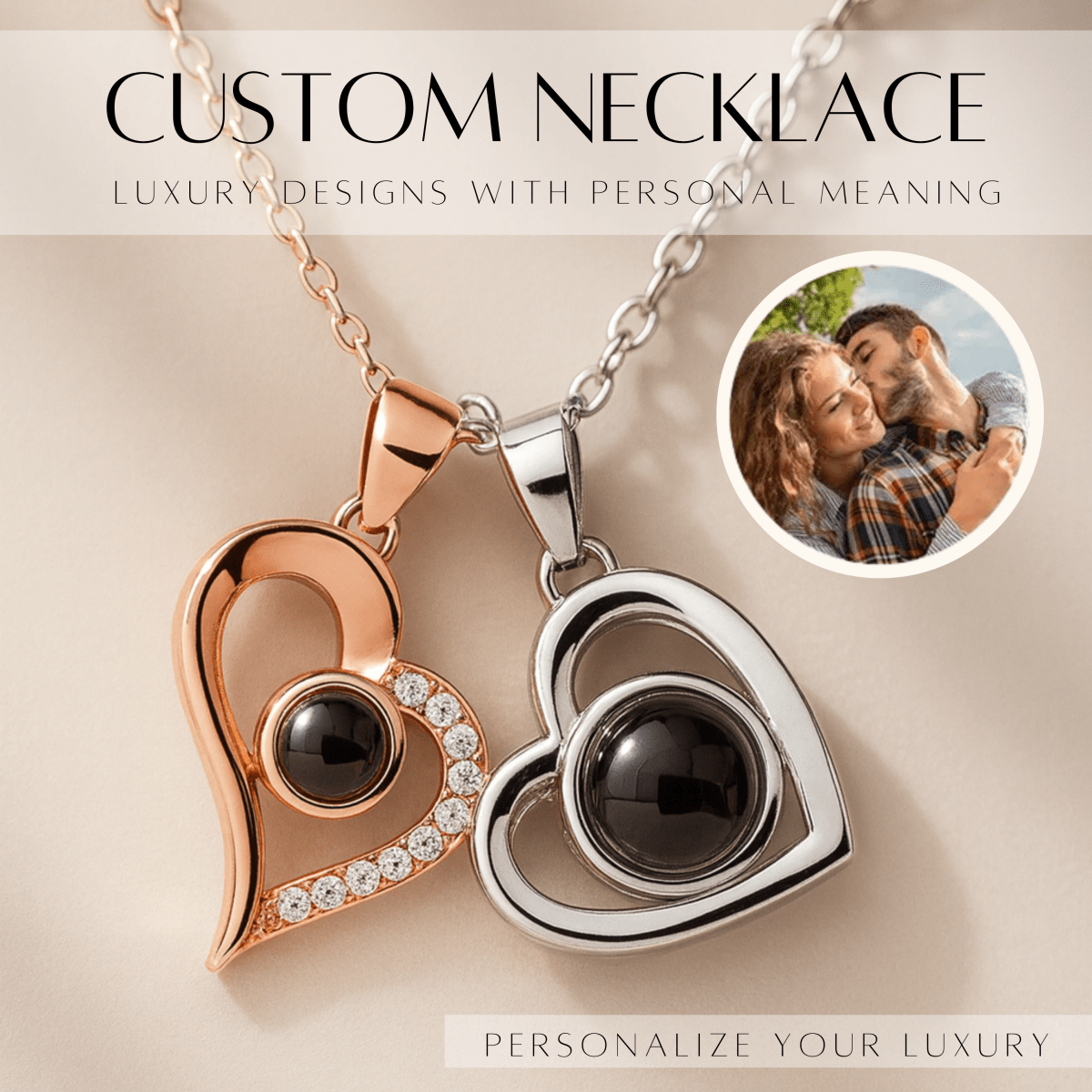 MEMORIA – Individuell foto-projektionskedja med hjärtanhängare