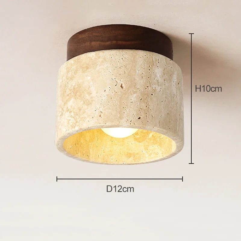 Taklampa Marmor Trä Modern Minimalistisk Lampa