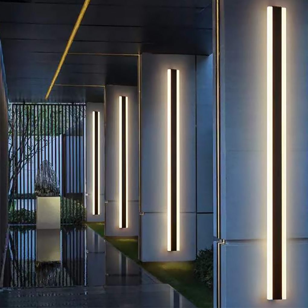 Modern svart LED utomhusvägglampa