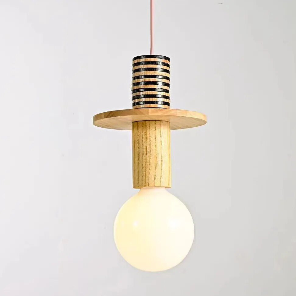 Minimalistisk Träeffekt LED Pendellampa