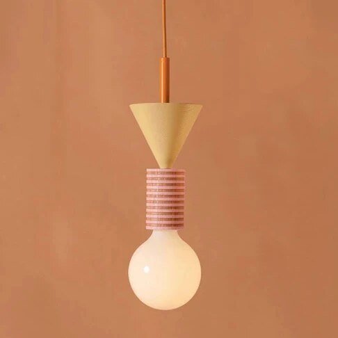 Minimalistisk Träeffekt LED Pendellampa