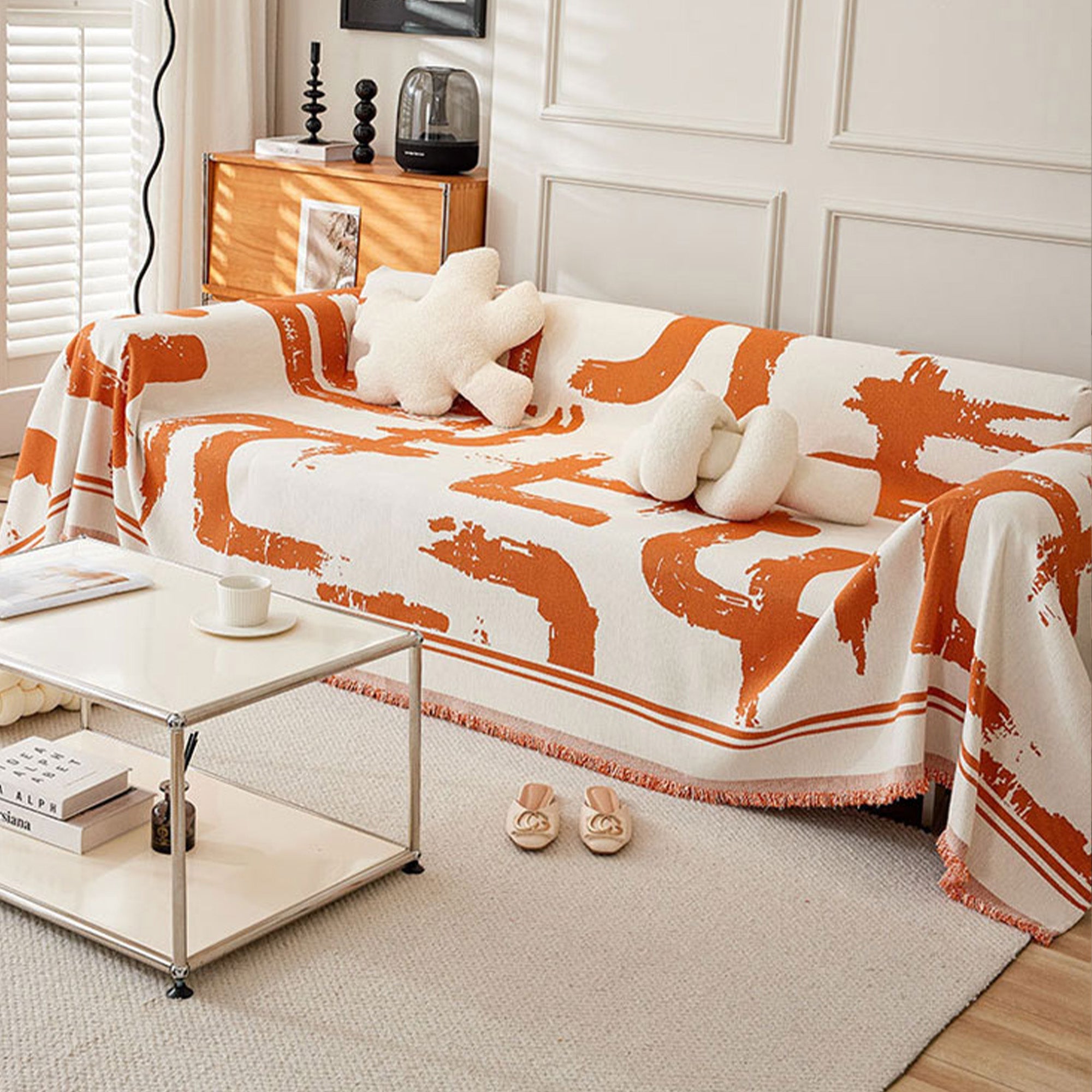 Monokrom Chic Sofföverdrag - Modernt, Stiligt & Hållbart Soffskydd