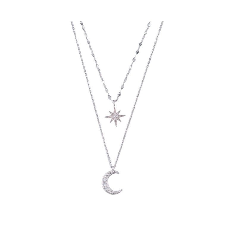 MOONSHINE NECKLACE - Dubbelmåne-halsband för elegans och romantik