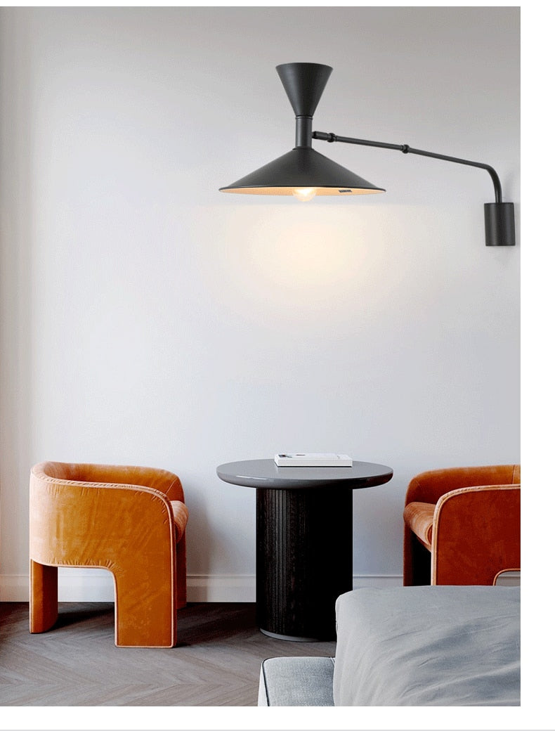 Inomhus Swing Arm Vägglampa För Sovrum Och Vardagsrum
