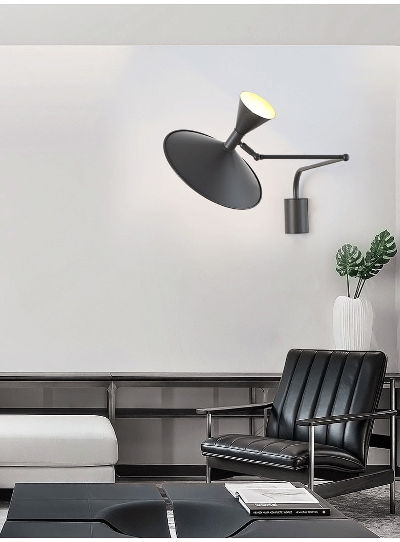 Inomhus Swing Arm Vägglampa För Sovrum Och Vardagsrum