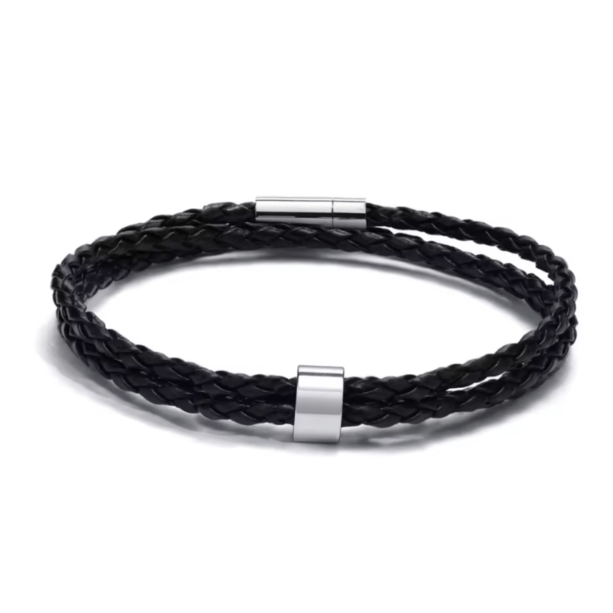 NAMVIO – Flätad herrarmband med individuella namnkulor