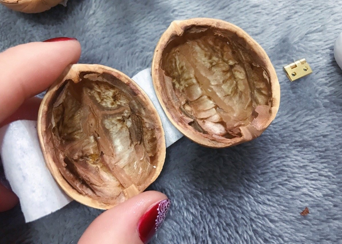 NATUREHAVEN – Handgjord dockhus av valnötskal för unik miniatyrdekoration