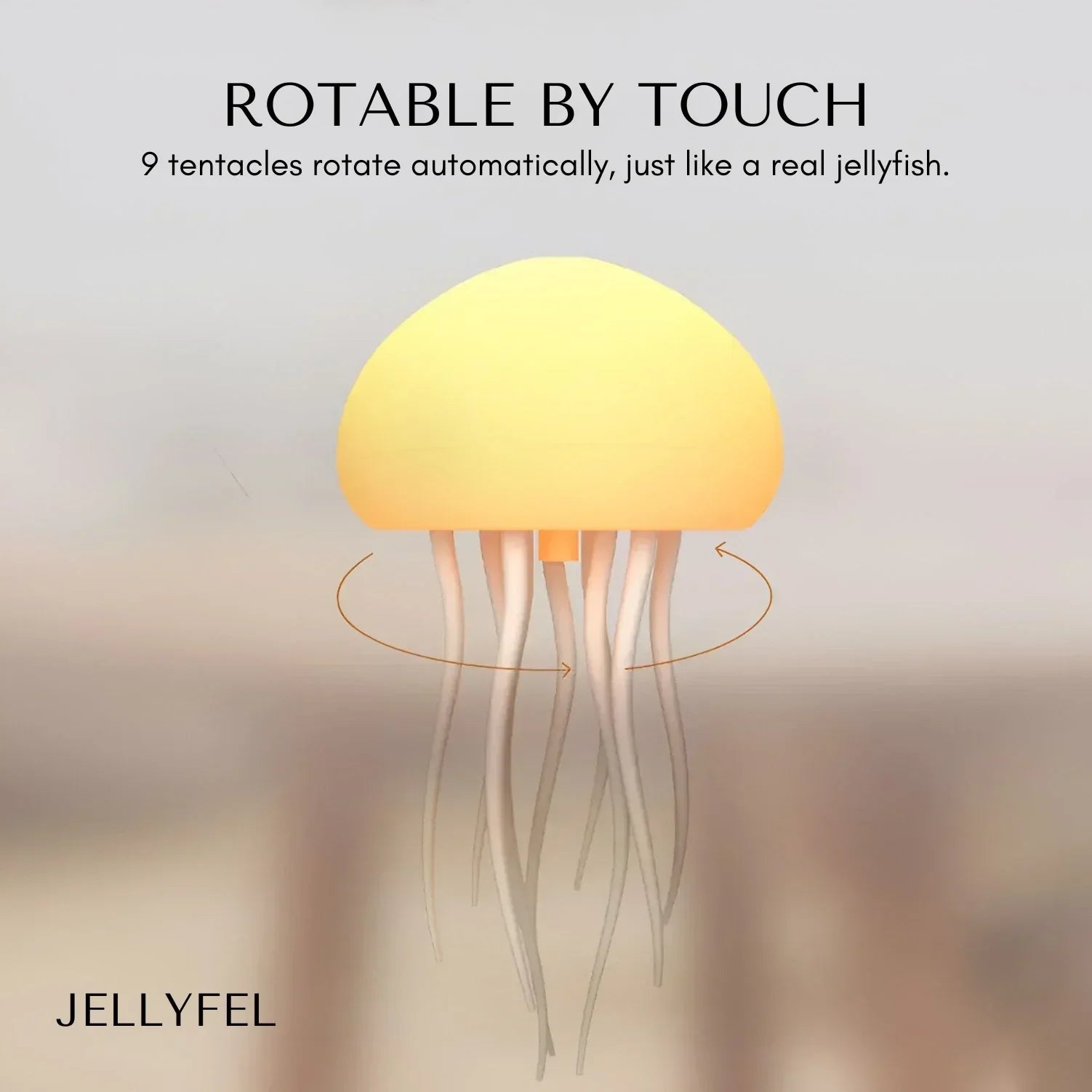 JellyBeat Aura | Färgskiftande LED-manetlampa med röreleffekt för stämningsfull belysning