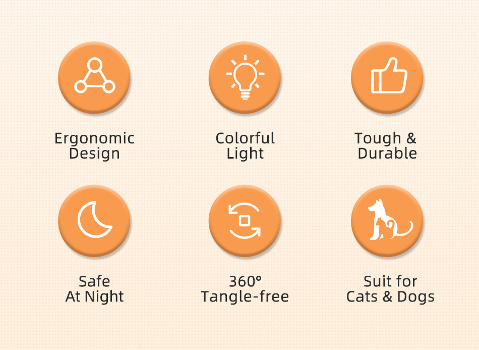 Luxora Utdragbar Hundkoppel med LED-lampa och Komforthandtag