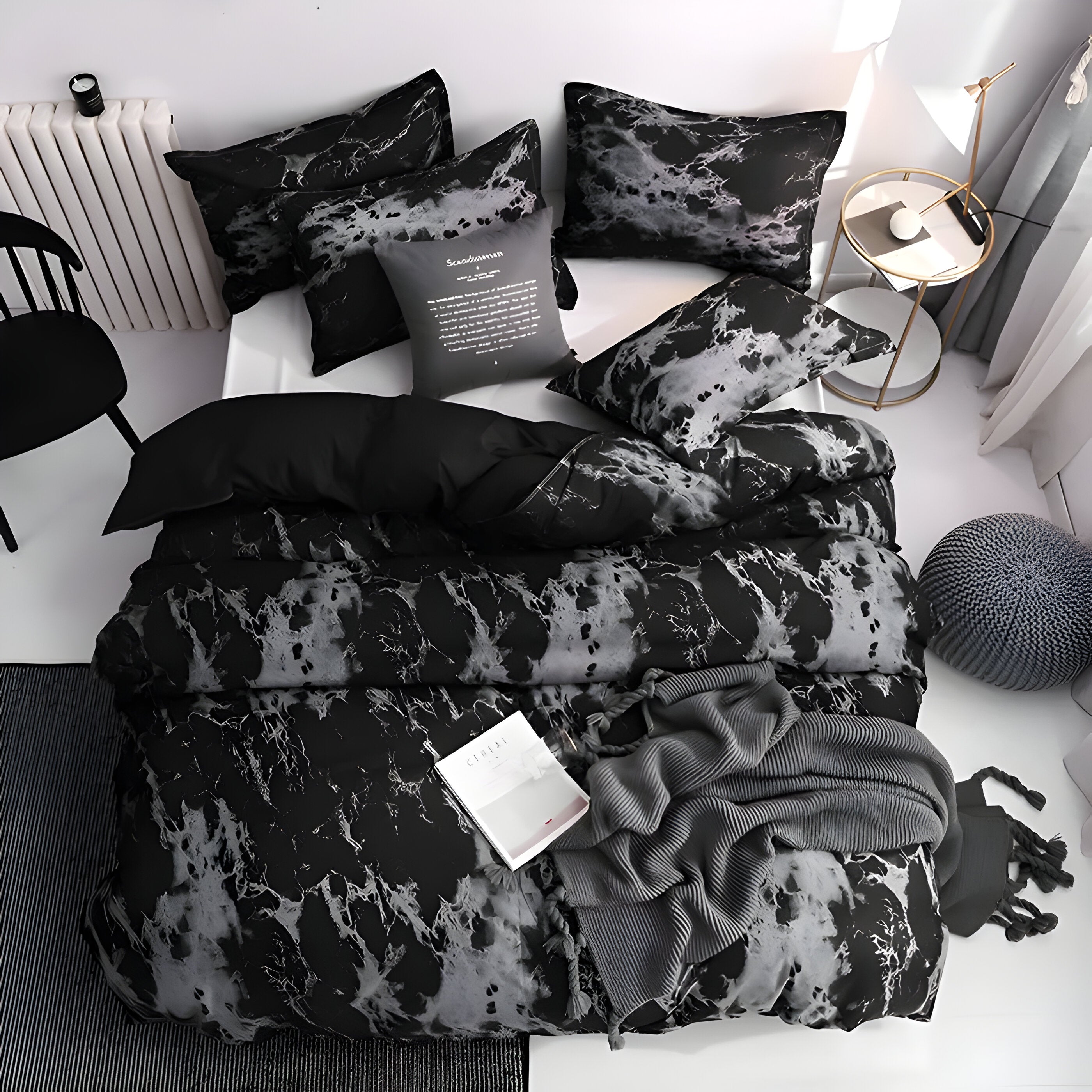 BlackBliss - Modernt Svart Sängklädesset