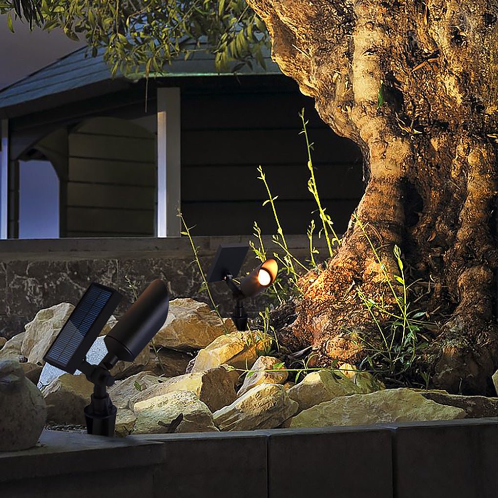 Trädgård Solar LED Landskaps Spotlights Svart