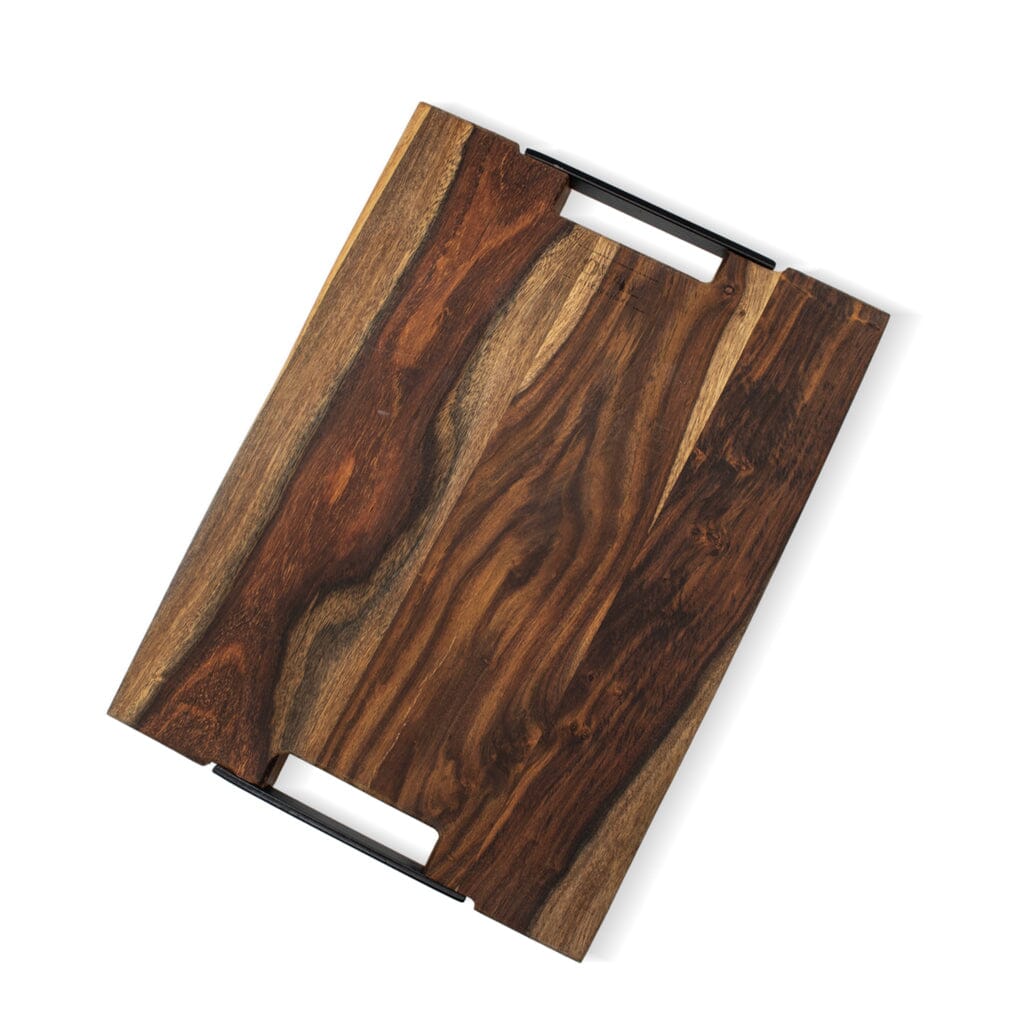 Pure Rosewood Serveringsbräda med dubbla metallhandtag 40 x 30 cm – Elegant & Mångsidig från OVAL Kitchenware