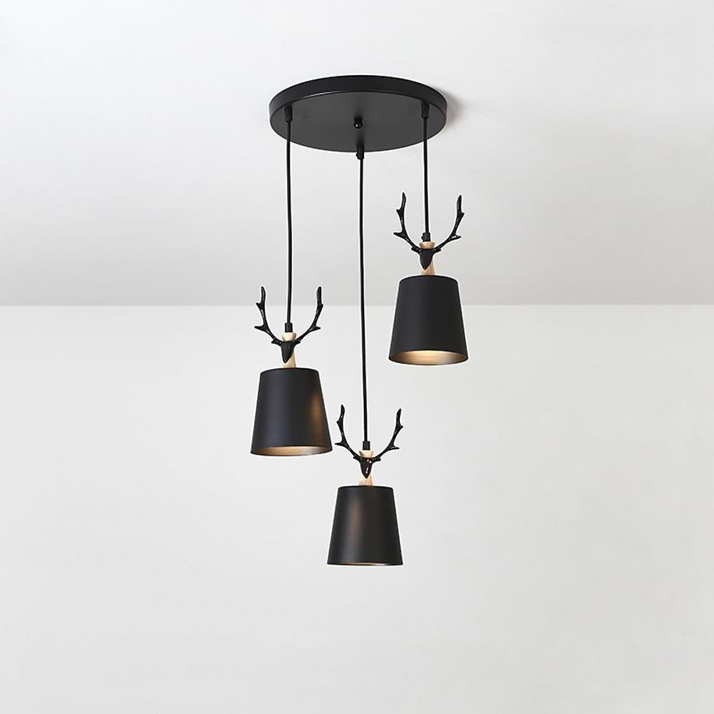 3-ljus Renhorn Design LED Klassisk Kandelaber Hängande Lampa