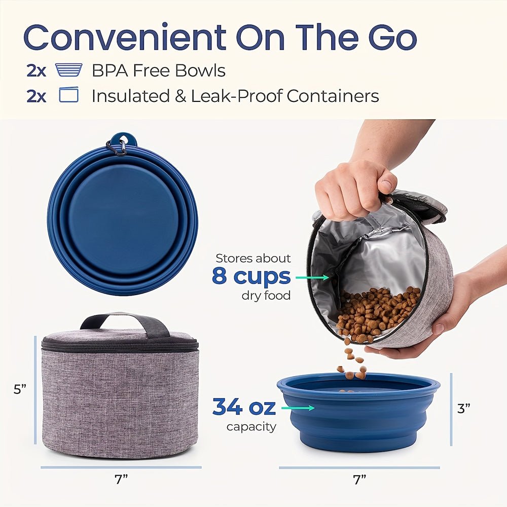 PAW BAG OUTDOOR – Vattentät hundreseransryggsäck med vikbara skålar & förvaringsutrymme