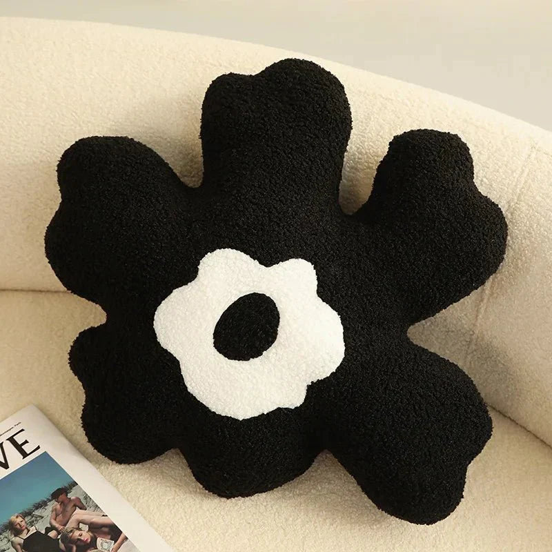 Plush Abstrakt Blomform Kudde i Mjuk Bomullsmaterial